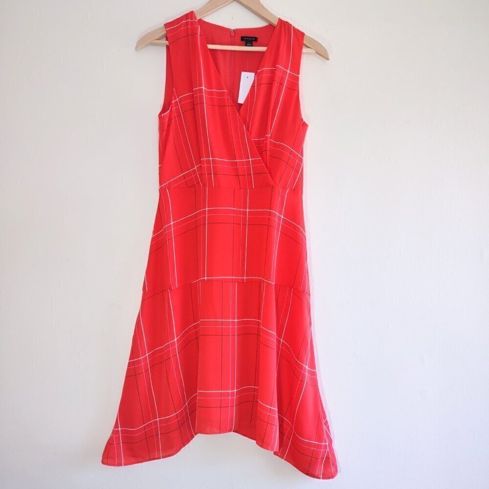 NWT Ann Taylor Dress Size 2 Hi-Low Flowy Hem "Old Money Preppy' Euro Summer Chic - Picture 6 of 9
